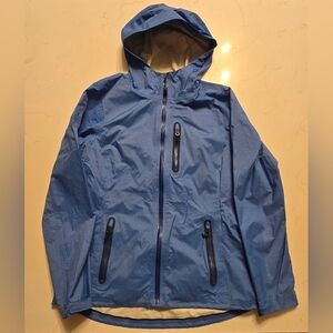 Orvis The Hatch Hooded Full Zip Rain Coat Jacket Women's Size S Blue